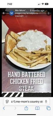 Chicken fried steak with gravy