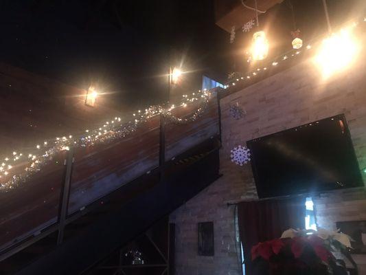 Stairs going to the upstairs area