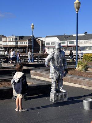 Silver Man Robot Dancers