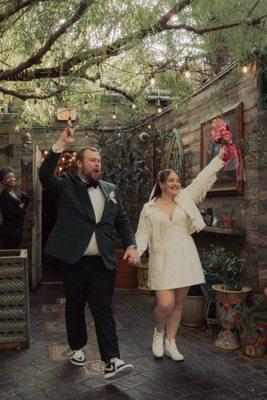 Dress, Veil, Jacket, and accessories all from DIL