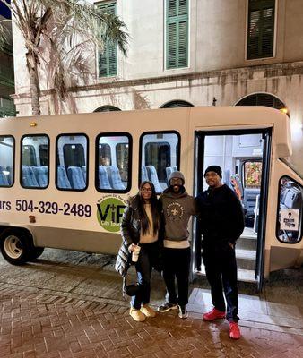 Bourbon St with Chris our tour driver.