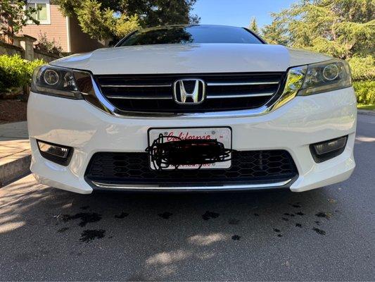 New bumper & they cleaned my super foggy headlights for free!!!