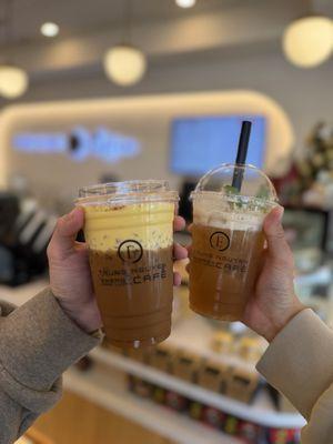 Viet coffee with egg foam (large) and lychee (large)