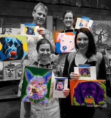 POP Art Pet painters with their own critter portraits