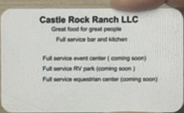 Coming soon full-service event center, full-service, RV park and full-service equestrian center!