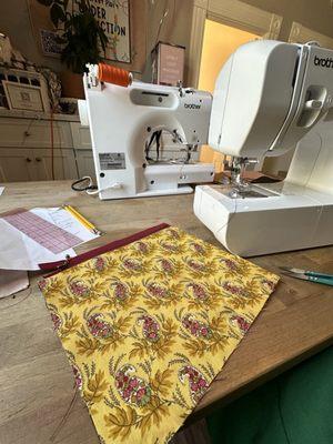 In the process of making the pouch.