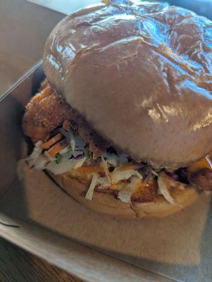 Yum! This sammy had a good level of spice and flavor. Tender, not greasy chicken