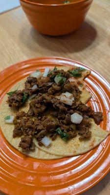 Homemade tacos with items from this market