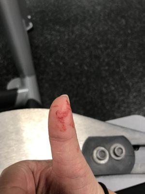 Rusty sliver of metal came off as I was adjusting the seat Told Chris the manager about just walked away w/o listening