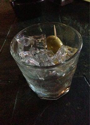 Bombay Blue Sapphire with Jalapeño Stuffed Olives.