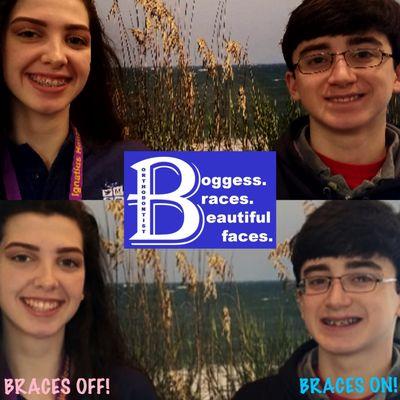 Sibling swap in the same day! Aaron got his braces on and Vanessa got hers off!
