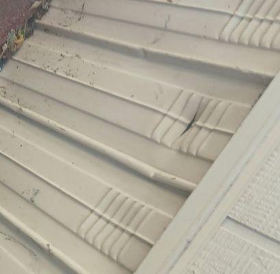 Back of our house got dented