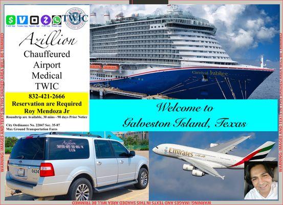 Azillion Chauffeured Airport Cruise Medical TWIC