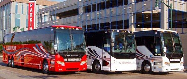 Prevost H3-45 (x2) and Van Hool CX35