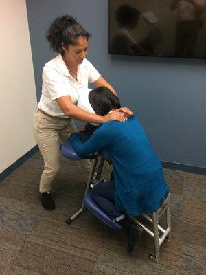 Office Chair Massages are practical, efficient & produces a work place relax environment!