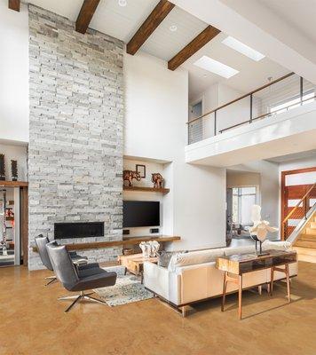 Cork will bring your floors beauty without losing the functionality that makes it one of the best on the market. #corktiles  #corkflooring