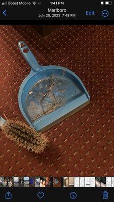 Just part of the grime we cleaned from behind the beds