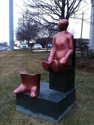Another shot of the rather creepy art in front of this personal injury lawyer's office.