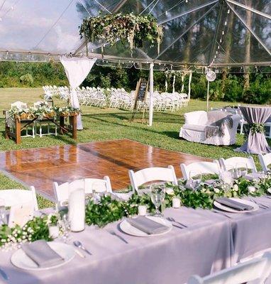 Clear top tent, beautiful dance floor and more