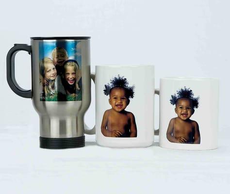 Photo Products from Mugs (seen here) to mouse pads, t-shirts and more. Most products are produced in house.