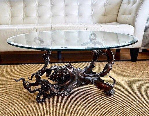 Finished bronze coffee table 'Cephalopod'