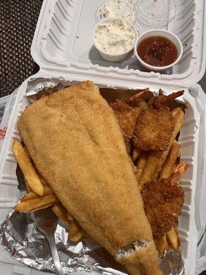 Haddock and shrimp basket
