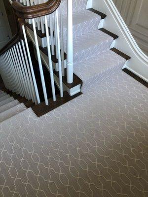 Stair runner. Custom wool. Residential.