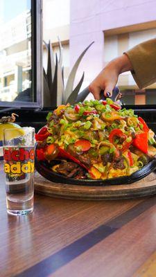 The Original Scorpion Shot and Cheesesteak Nacho