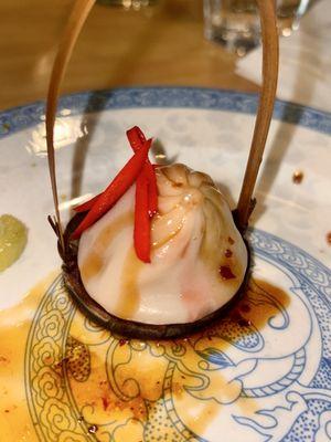 Soup dumplings (I believe it was pork?)