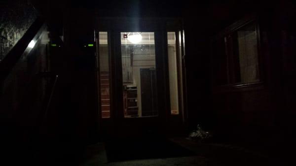 No lights in the lobby. Good job!