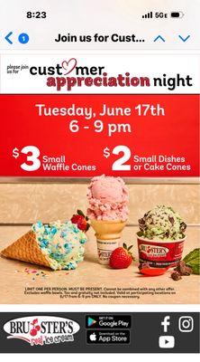 Customer appreciation night