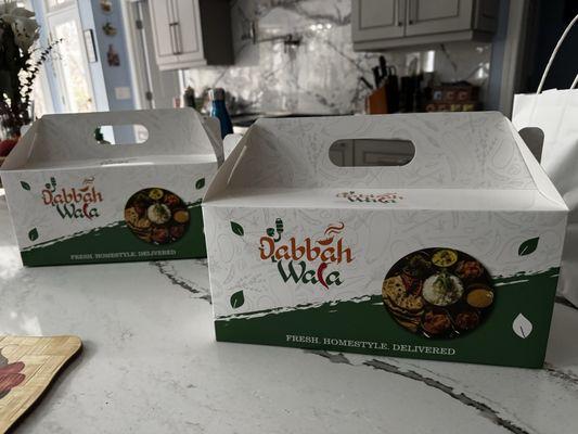 The packaging the food arrived in.