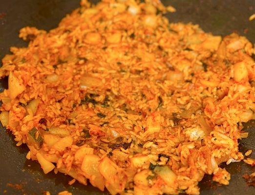 Fried rice to finish--perfectly crispy and flavorful, a great way to end this K-Dessert meal!