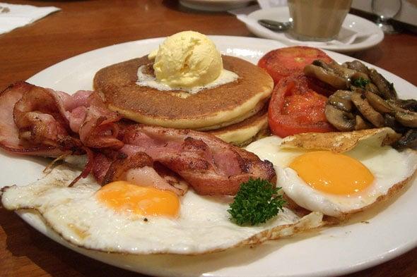 Breakfast is outrageously inexpensive @ $9,95 all you can eat! Service great and restaurant is in a beautiful hotel lobby!