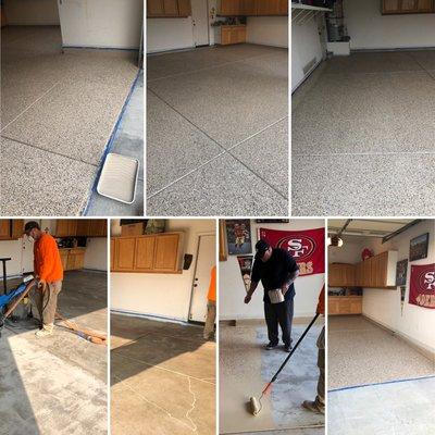 2part epoxy before, during, and after.