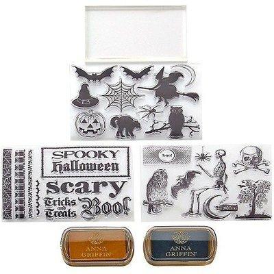 Anna Griffin Halloween clear stamps kit sold on HSN.