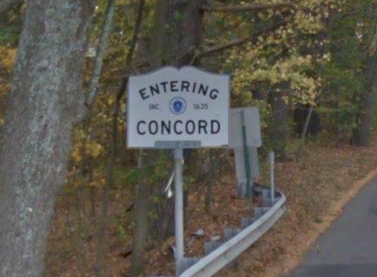Entering Concord on Route 117 from Sudbury.