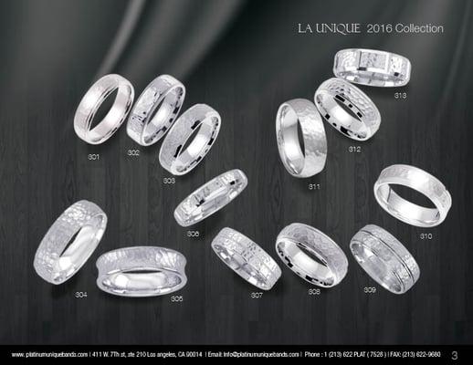 LA Unique Platinum Wedding Band