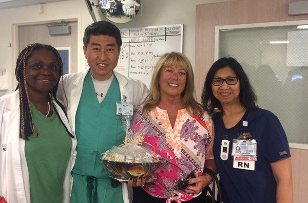 The incredible Dr. Kim, Me the patient & my wonderful nurse, Cristina