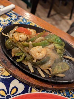 Shrimp fajitas (lunch)