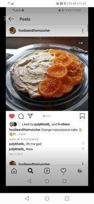 Orange mascarpone cake homemade