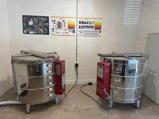 Kiln room! We also have a gas kiln available for reduction firing.