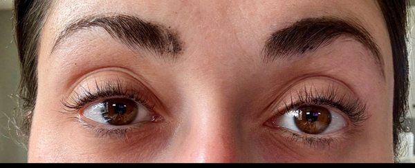 After lash lift and tint