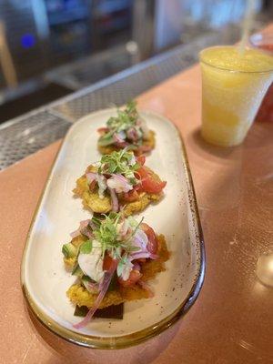 Shrimp Ceviche Tostones $13.50