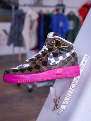 3-D printed LV Customized AF-1 from "Overly Dedicated"exhibition 2023.