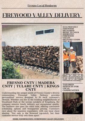 Firewood delivery service delivered and stacked nice and neat by Firewood Valley Delivery crew members