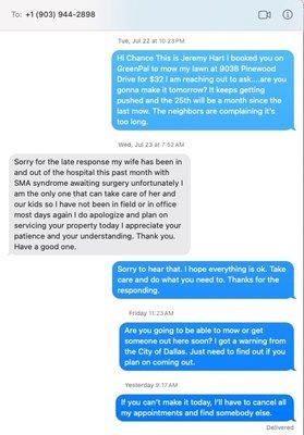 Non-responsive text from owner.