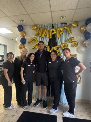 The staff and me after getting two wisdom teeth pulled. Great times! lol!