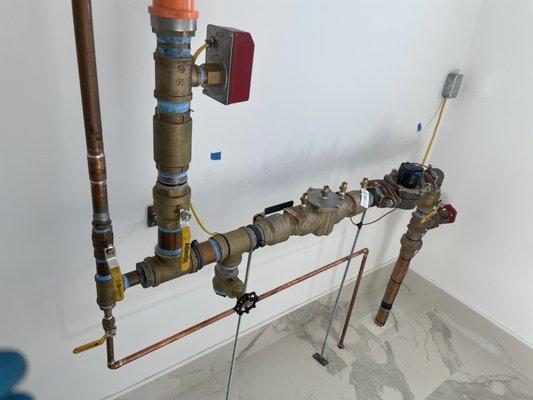 Water meters, RPZ connection.