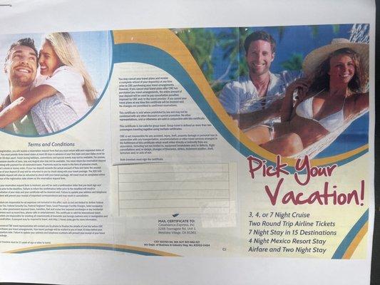 Casablanca Resorts Certificate